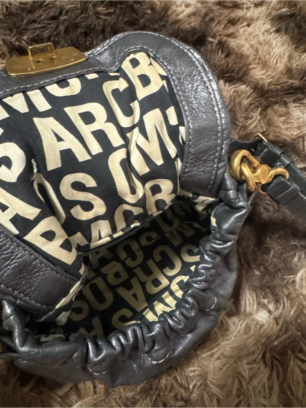 Marc by Marc Jacobs Gray Quilted Crossbody with Gold Hardware